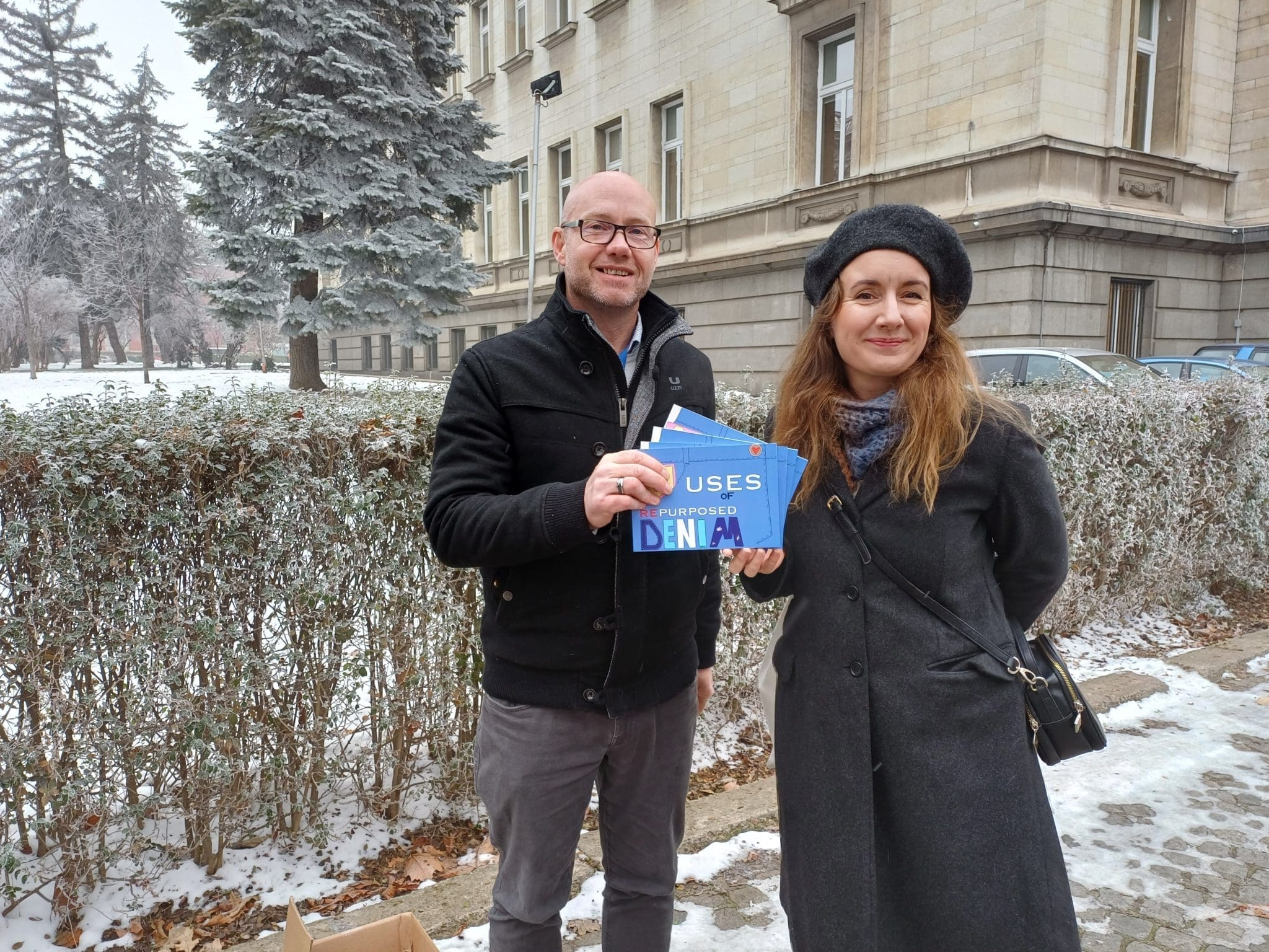 Graphic Designer Waylon Fourie and illustrator Boryana Ivanova deposited copies of our second book "101 Uses of Repurposed Denim" at the he National Library "St. Cyrill and St. Methodius" in Sofia, Bulgaria!