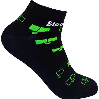 Organic low-cut sports sock in green with half terry lining
