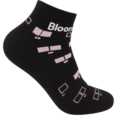 Upcycled blue low-cut sports sock with half terry cushioning