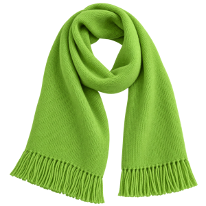 Single-colour knitted scarf in lime green