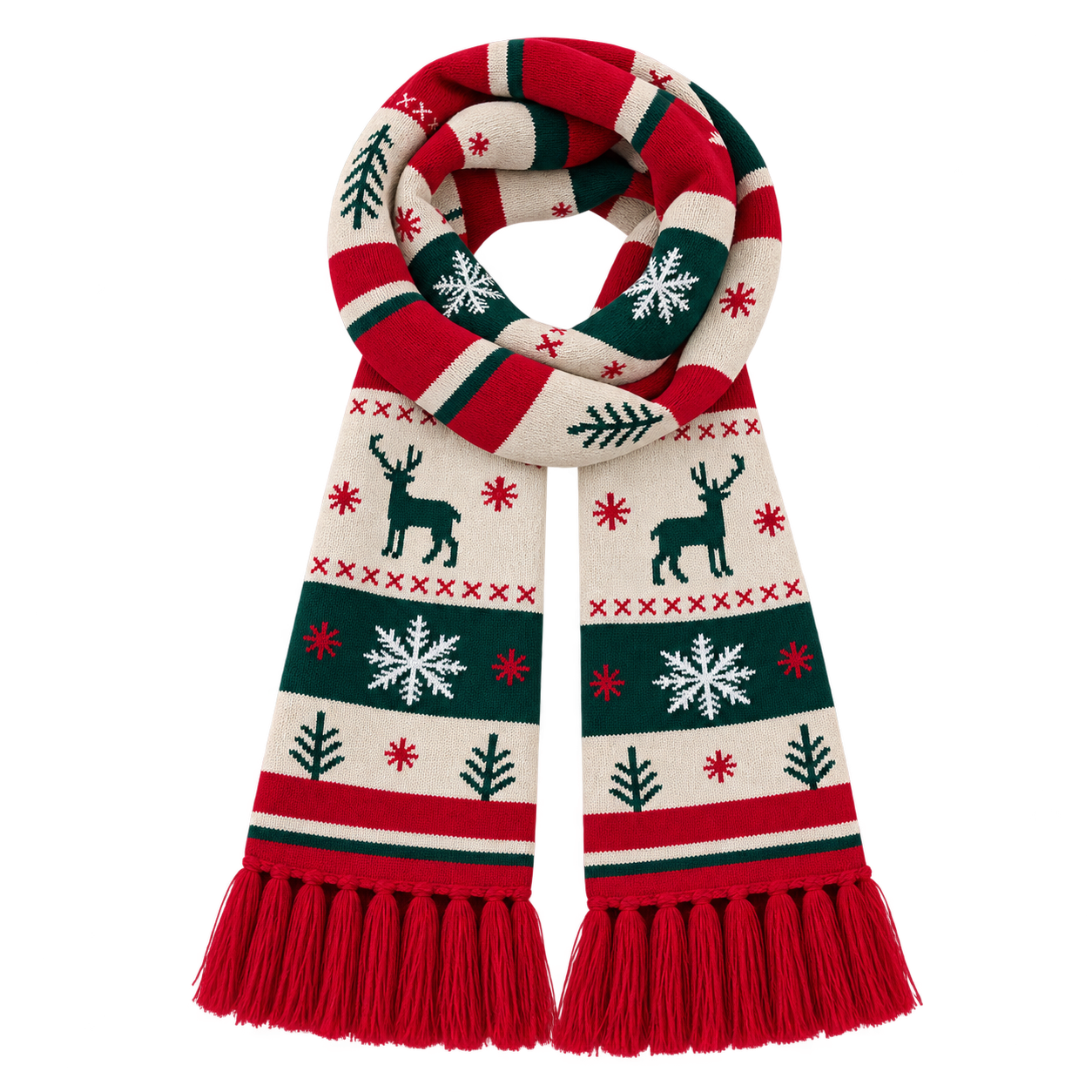 Custom knitted scarf with fringe