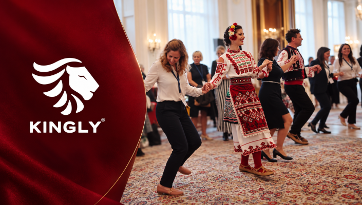 Guests join a traditional Bulgarian dance at Kingly’s London embassy event